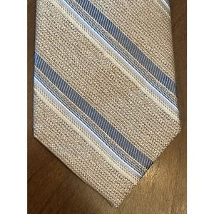 Pronto Uomo Platinum Tan Blue Hand Made 100% Silk Men’s Neck Tie Made In China